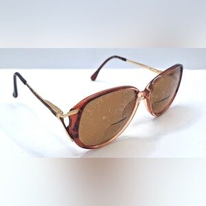 Sophia Loren Red Gold Round Sunglasses Frames Only